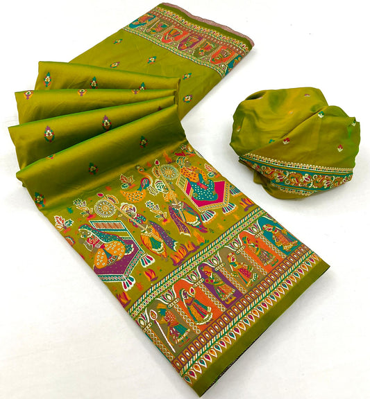 Kayatri New Pure Pashmina Silk Meenakari Weaving Saree