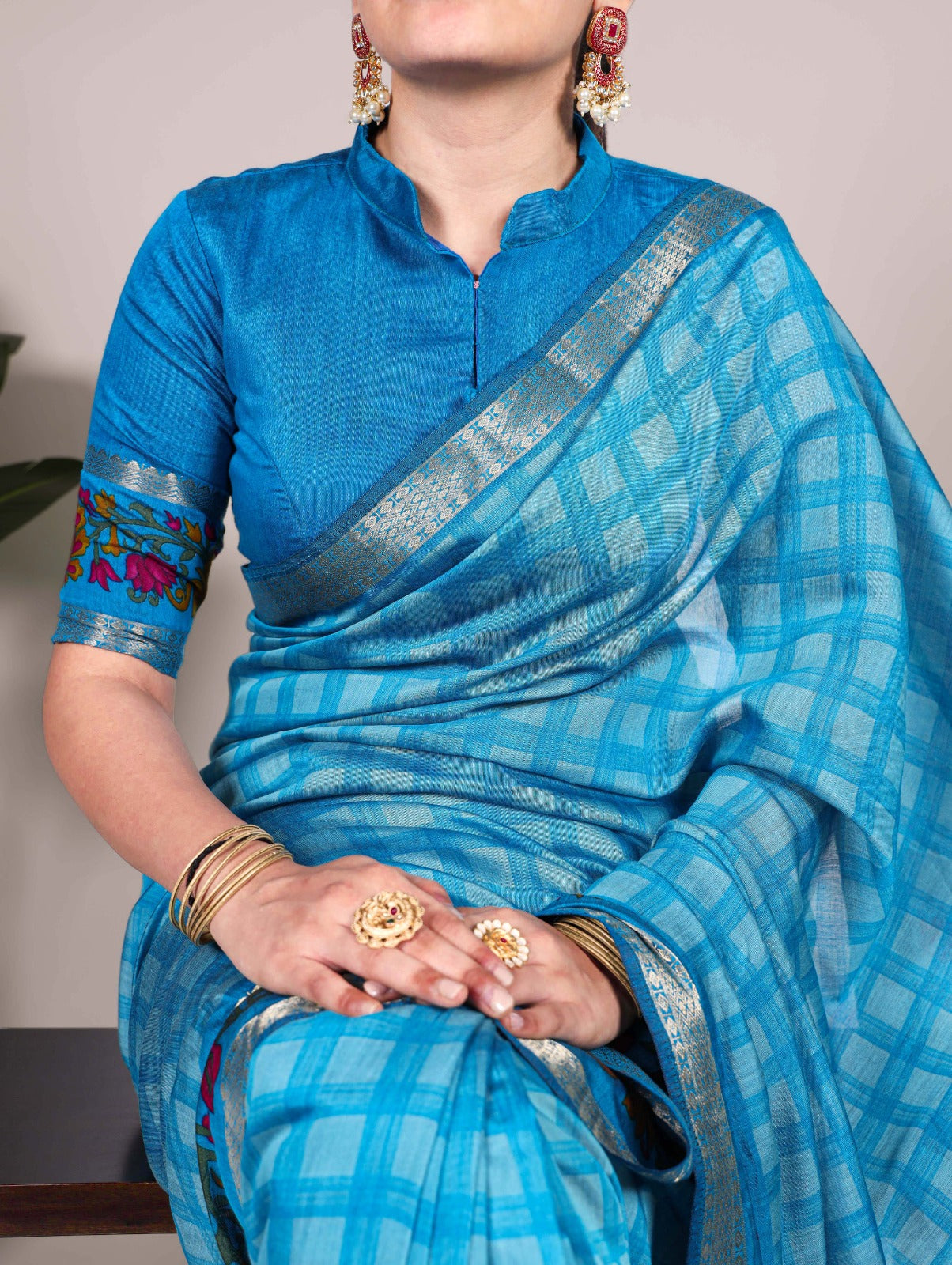 Kayatri New Polyester Viscose Chanderi Printed Saree