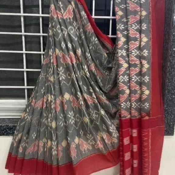 Kayatri New Soft Pure Cotton Ikkat Special Block Print Saree