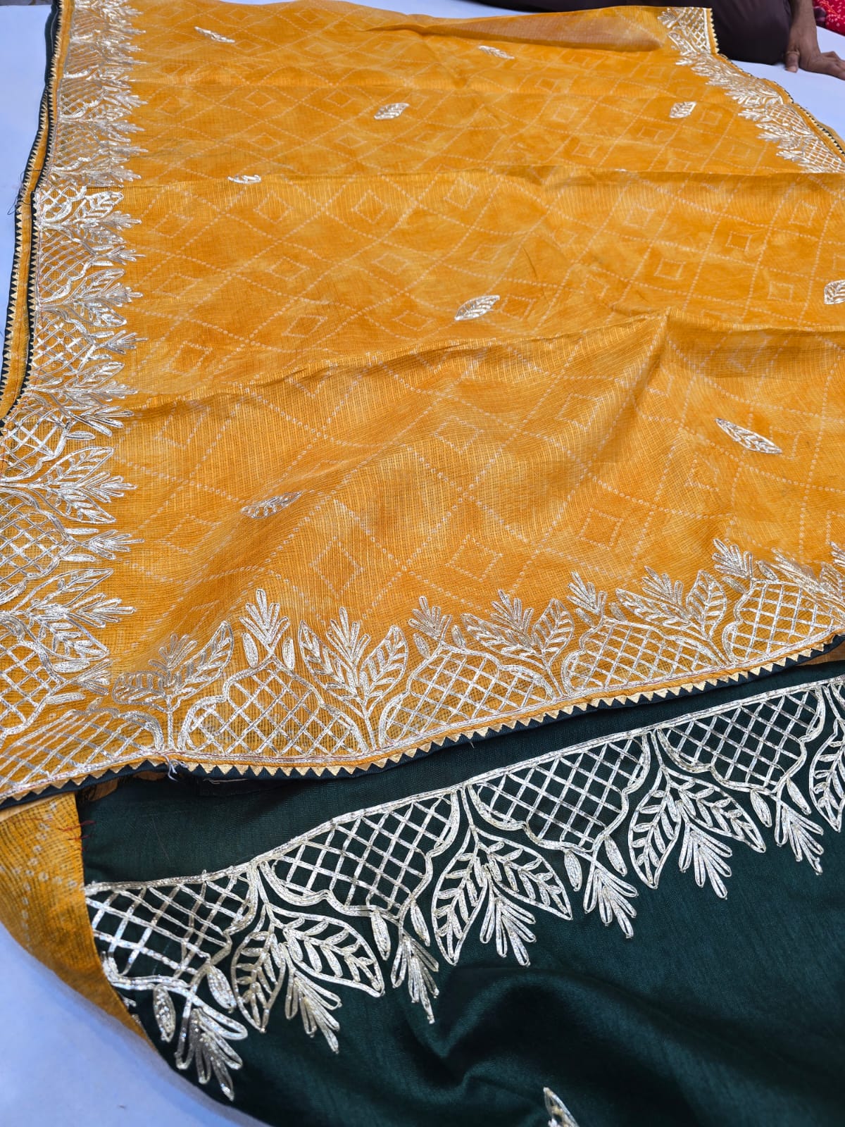 Kayatri New Kota Doria Kacha Gotapatti Work Saree