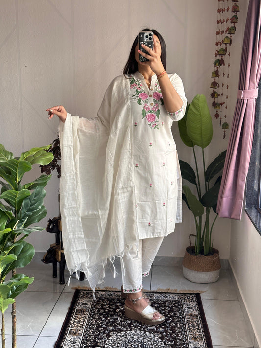 Kayatri New Designers Khadi Cotton Embroidery Suit