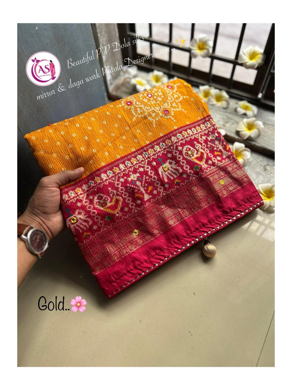 Kayatri New Dola Silk Bandhani Print Patola Design Saree