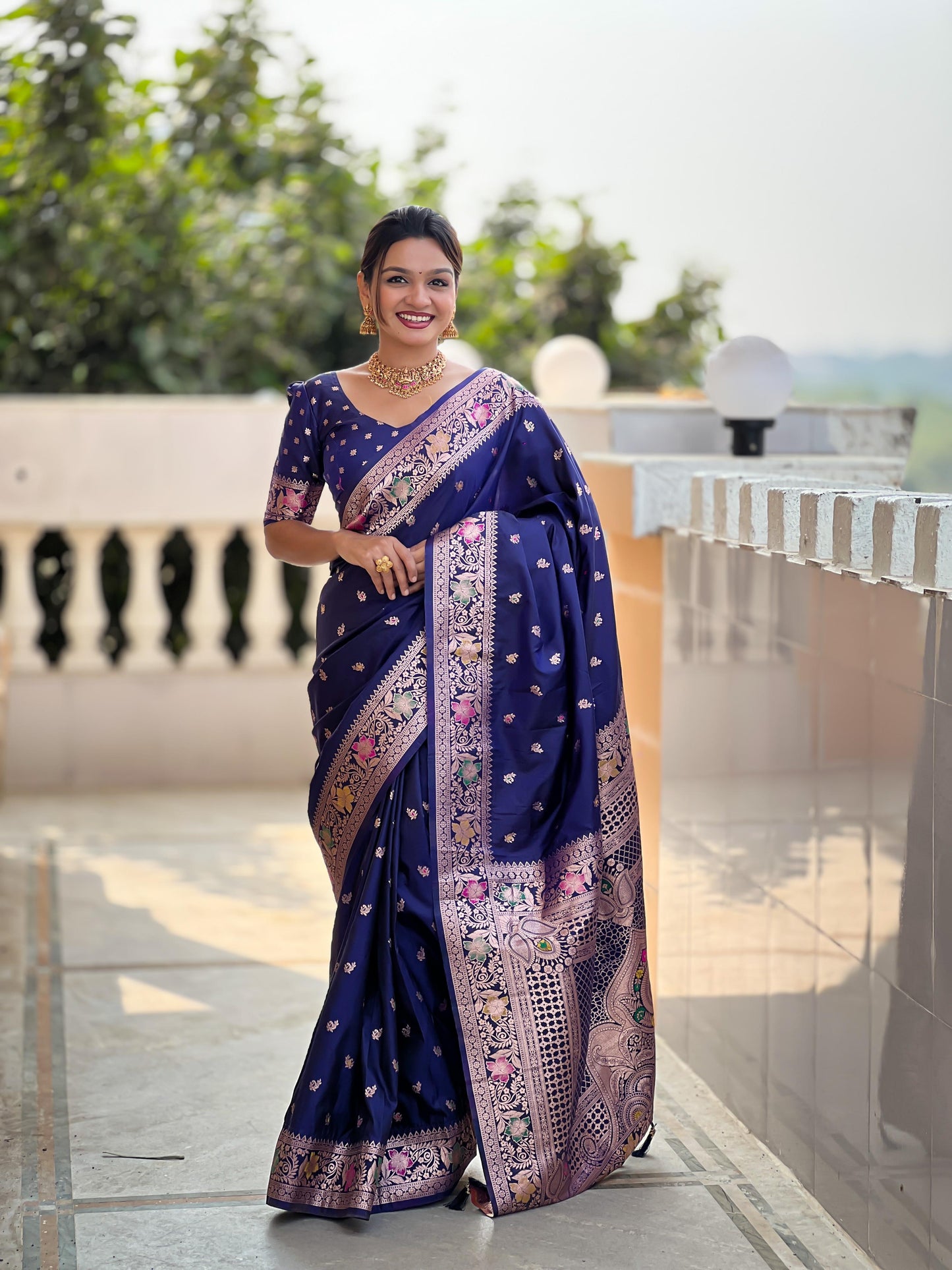 Kayatri New Soft Banarasi Silk Meenakari Weaving Saree