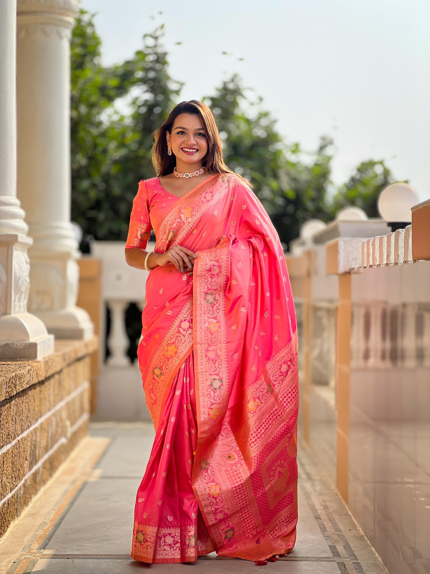 Kayatri New Soft Banarasi Silk Meenakari Weaving Saree
