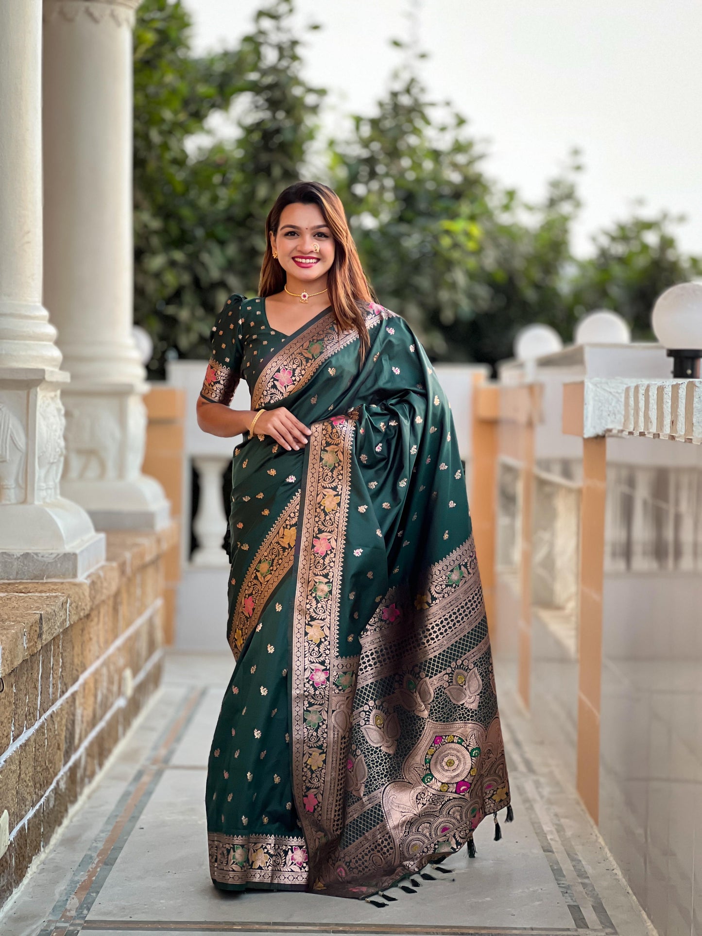 Kayatri New Soft Banarasi Silk Meenakari Weaving Saree