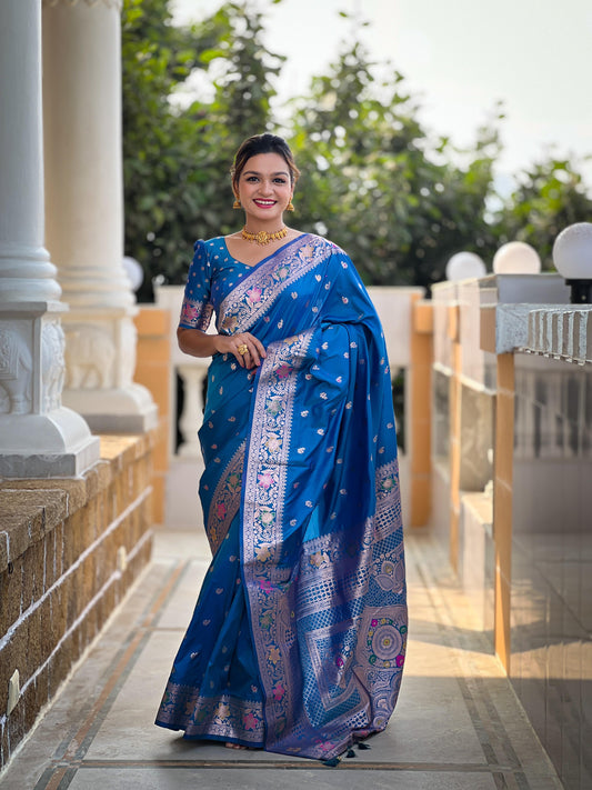Kayatri New Soft Banarasi Silk Meenakari Weaving Saree