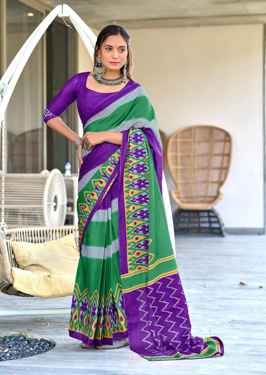Kayatri New Mulmul Cotton Hand Block Print Saree