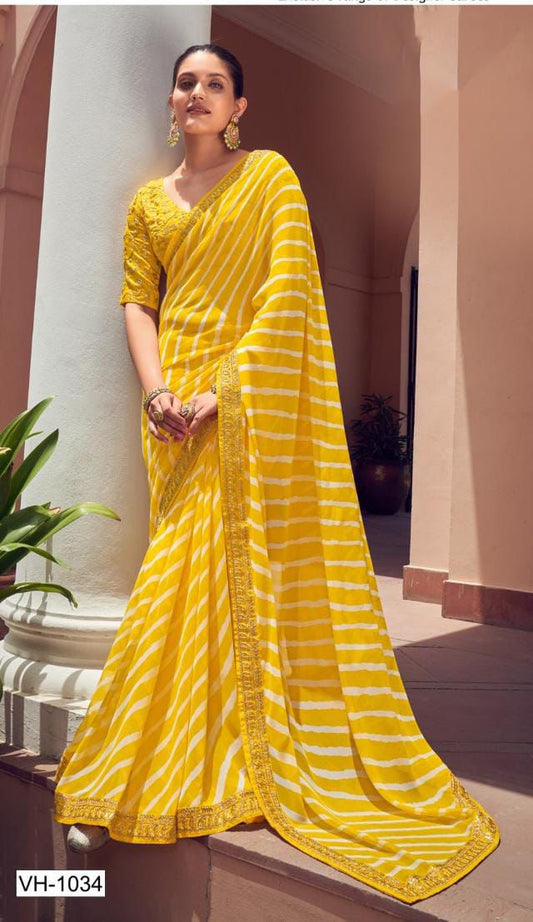 Kayatri New Geoegete Leheriya Style Saree