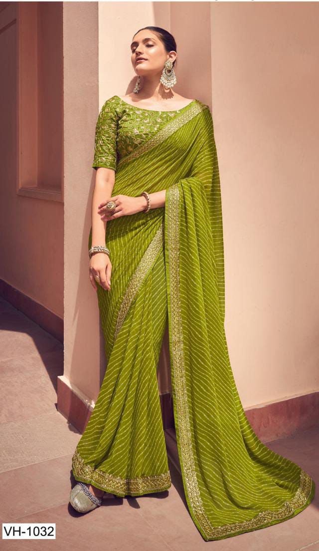 Kayatri New Geoegete Leheriya Style Saree