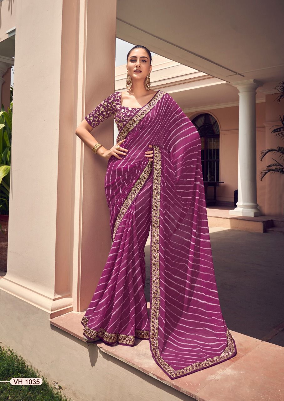 Kayatri New Geoegete Leheriya Style Saree