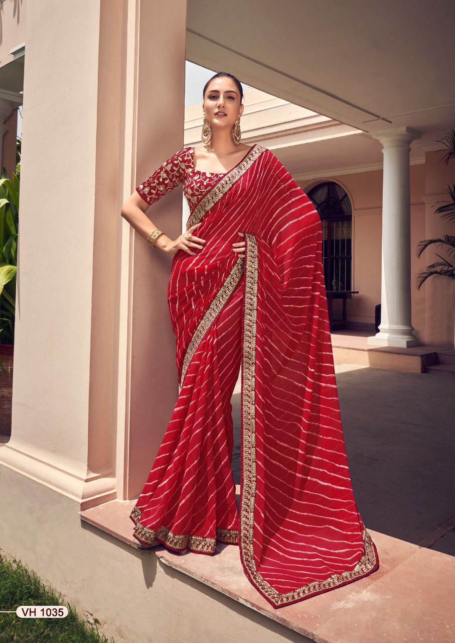 Kayatri New Geoegete Leheriya Style Saree