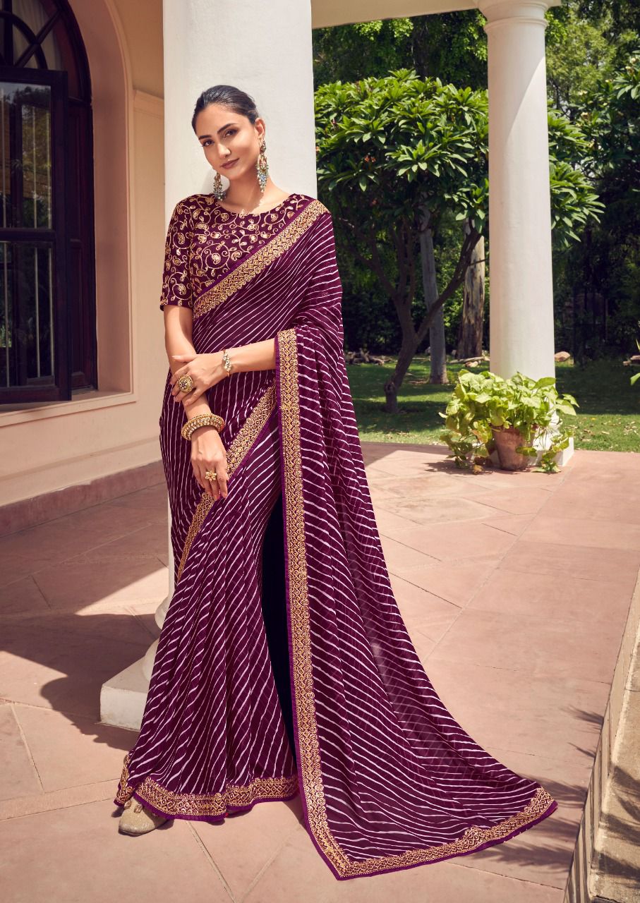 Kayatri New Geoegete Leheriya Style Saree