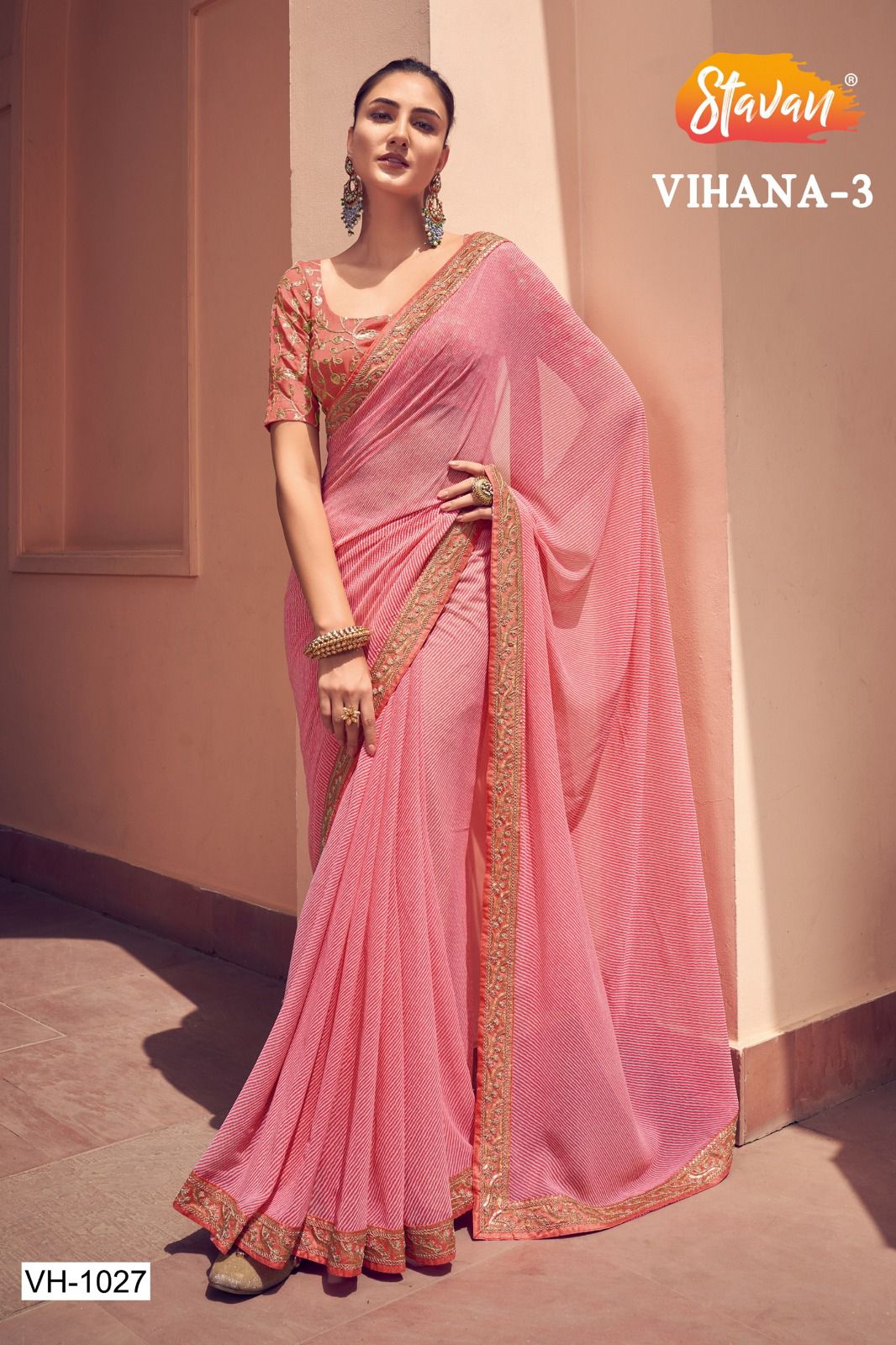 Kayatri New Geoegete Leheriya Style Saree