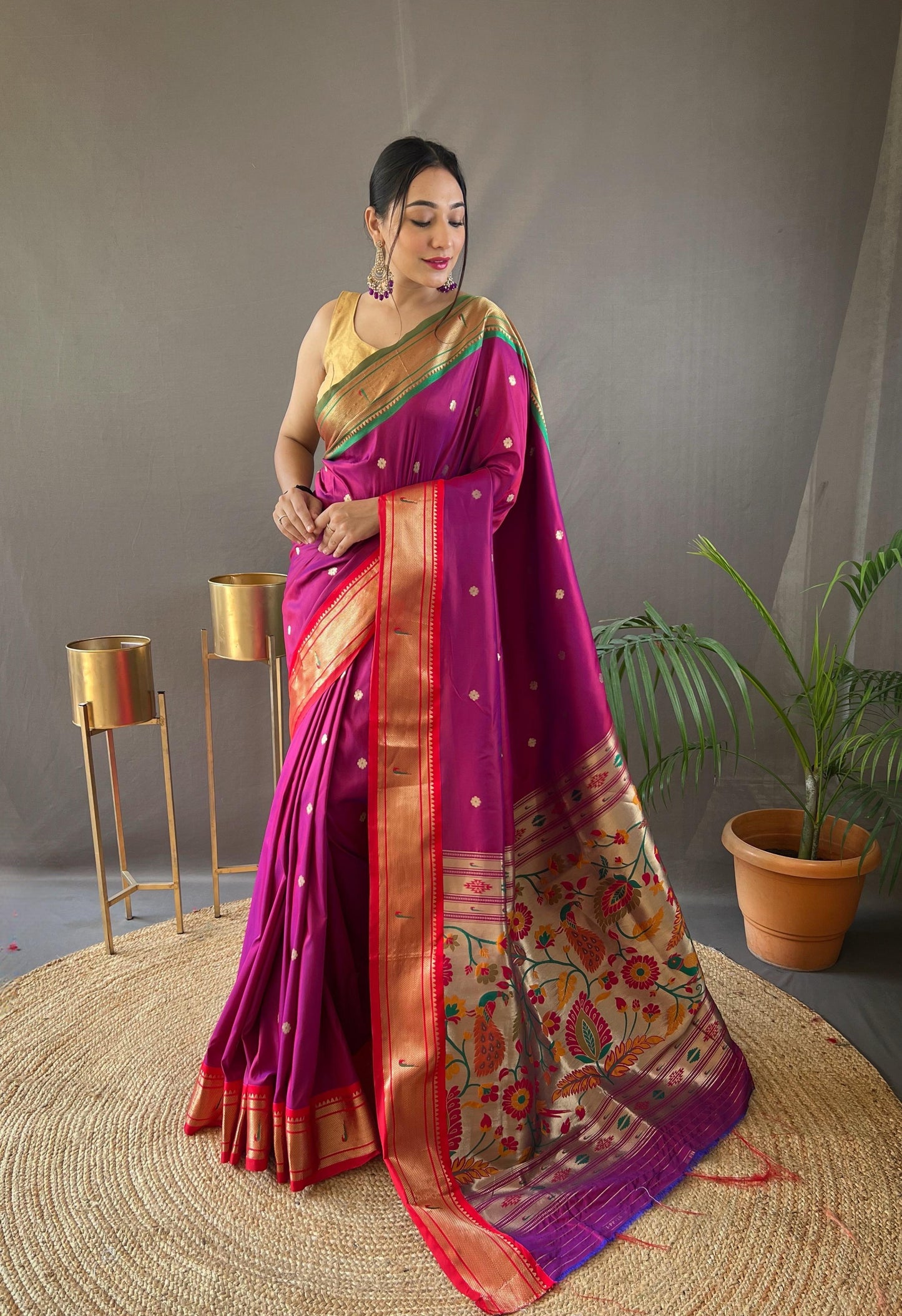 Kayatri New Ganga Jamuna Border Combination Saree