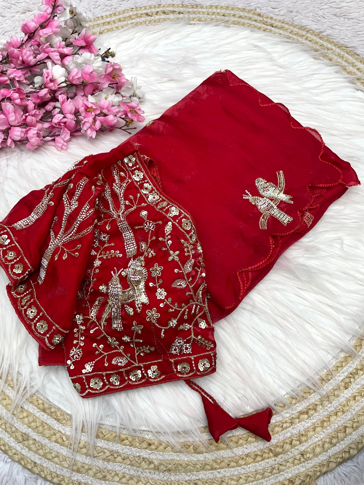 Kayatri New Fandy Sattin Khatli Brits Work Saree