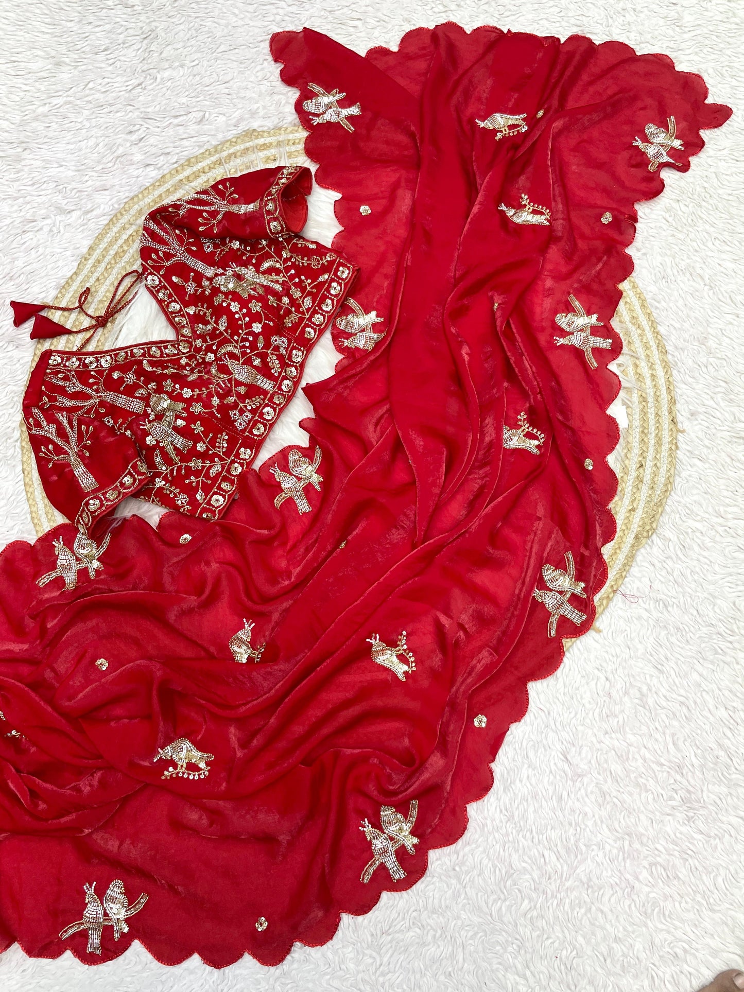 Kayatri New Fandy Sattin Khatli Brits Work Saree