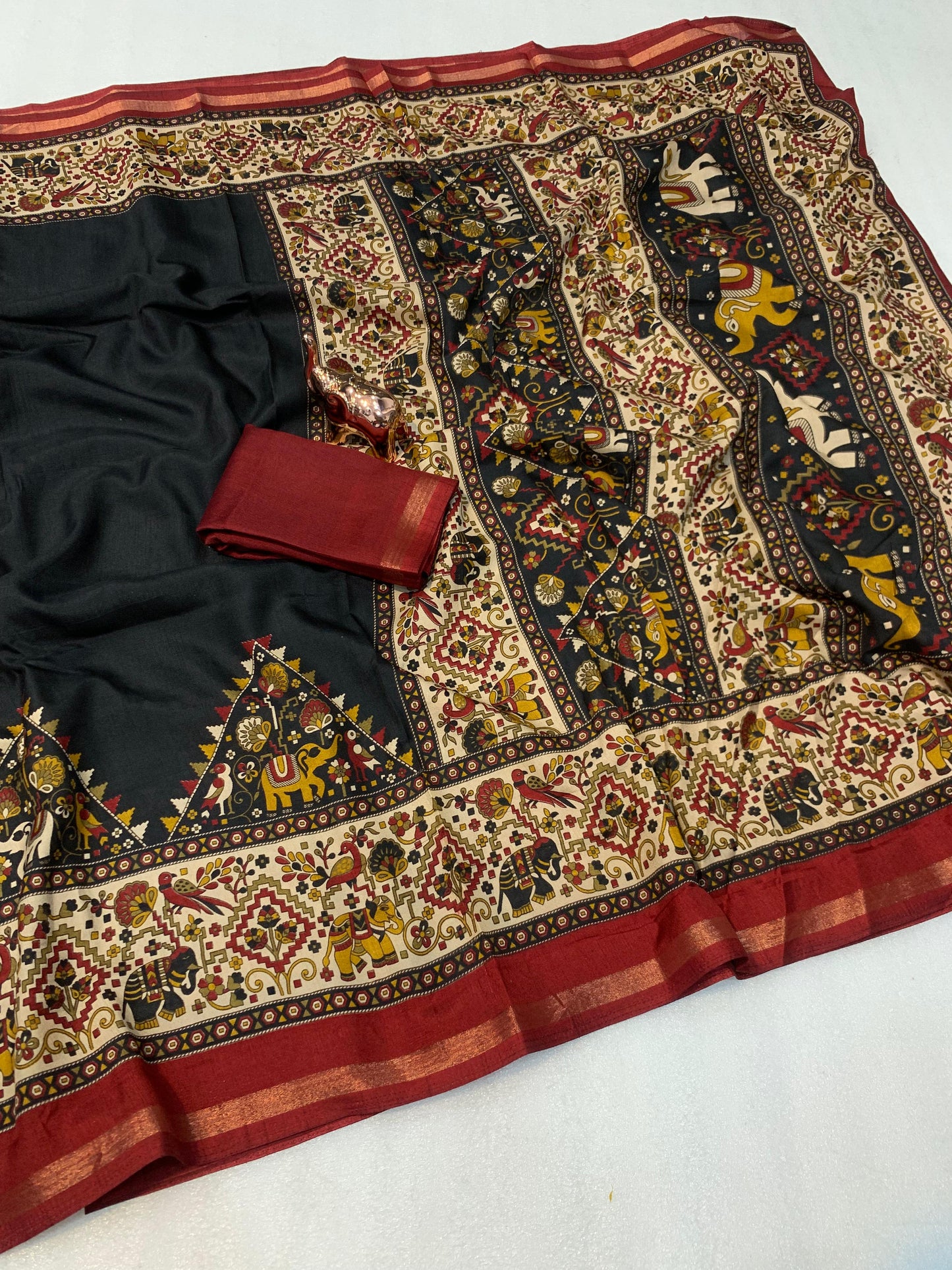 Kayatri New Pure Soft Tusser Kasmiri Printed Saree
