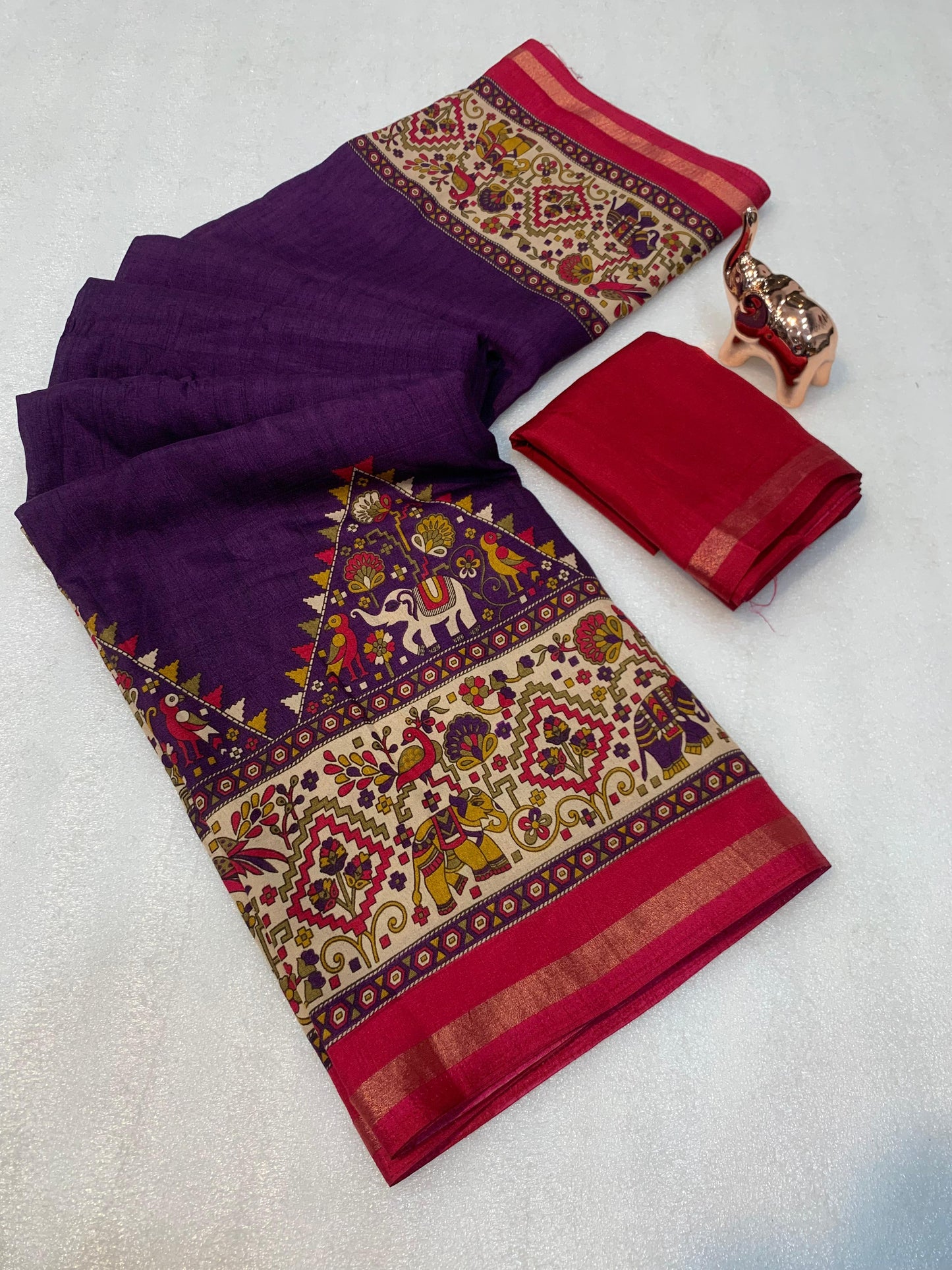 Kayatri New Pure Soft Tusser Kasmiri Printed Saree