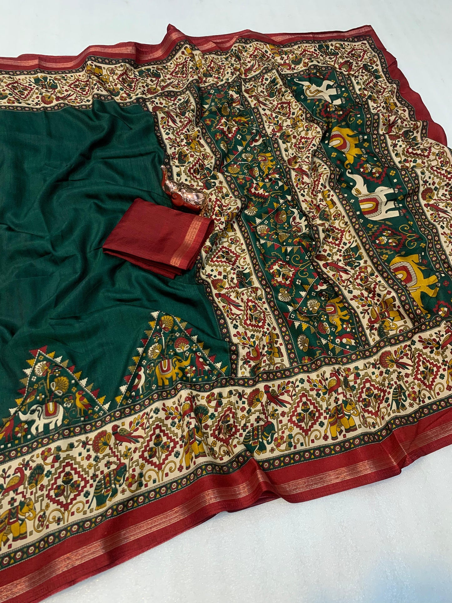 Kayatri New Pure Soft Tusser Kasmiri Printed Saree