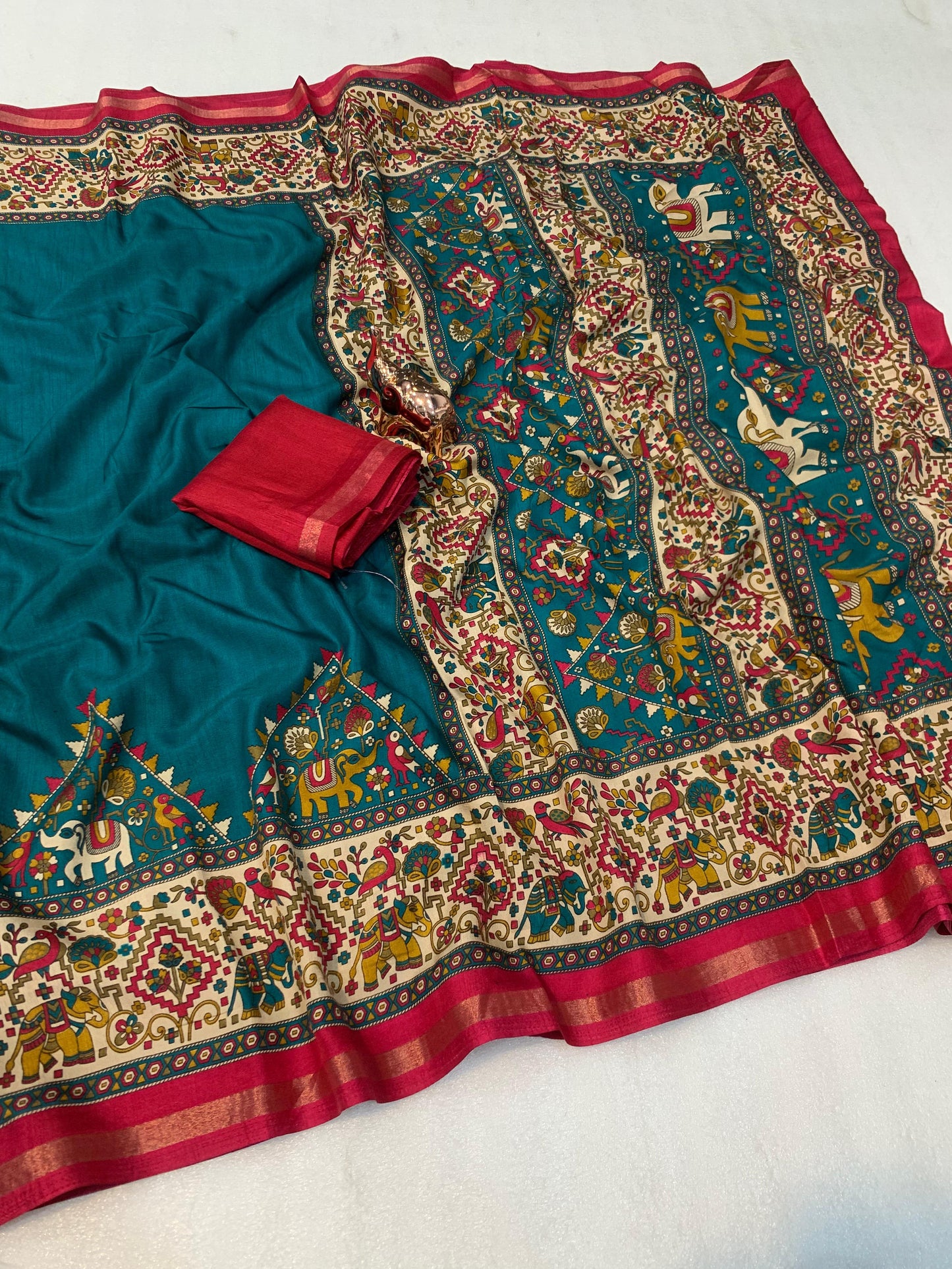 Kayatri New Pure Soft Tusser Kasmiri Printed Saree