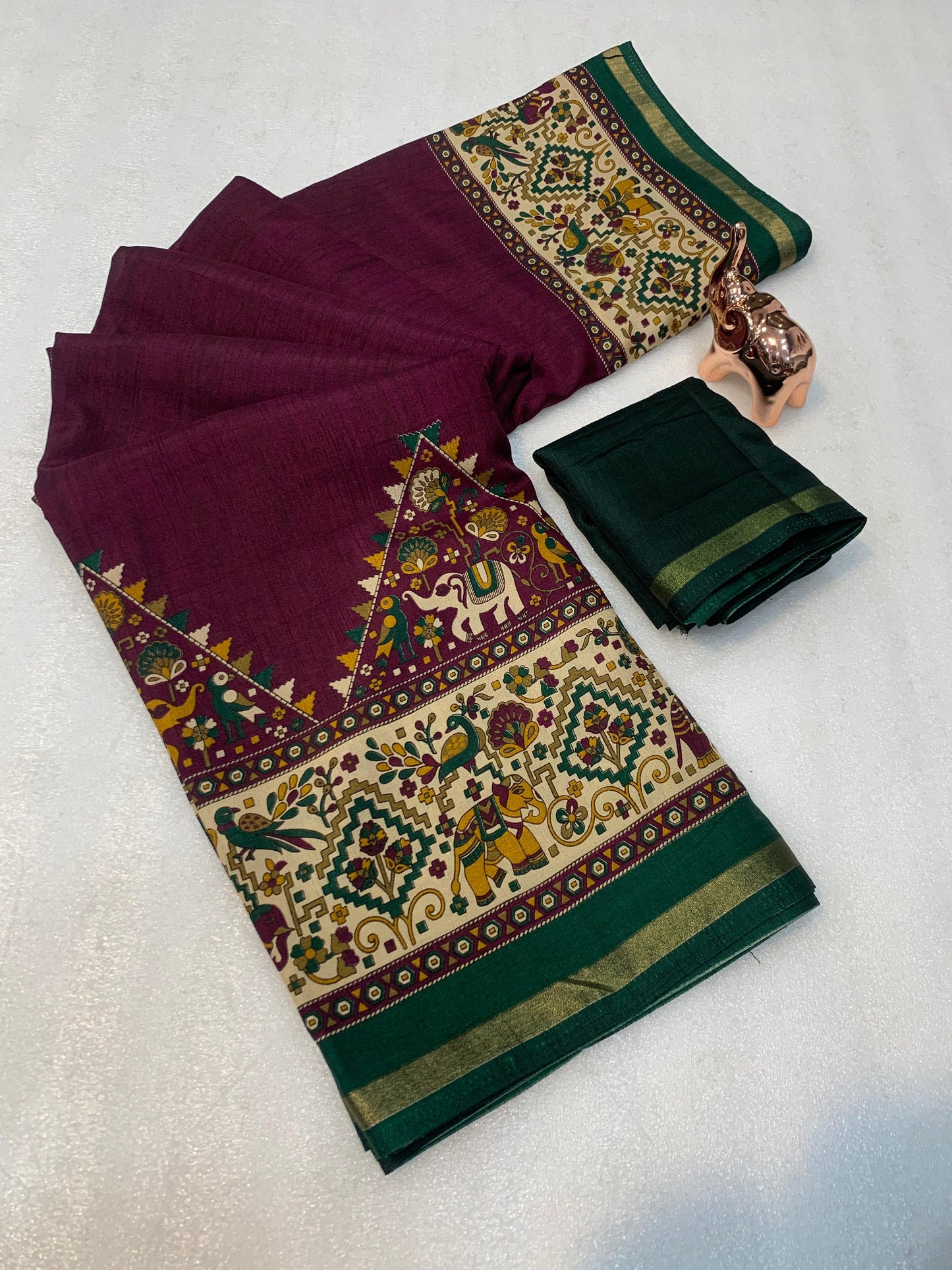 Kayatri New Pure Soft Tusser Kasmiri Printed Saree