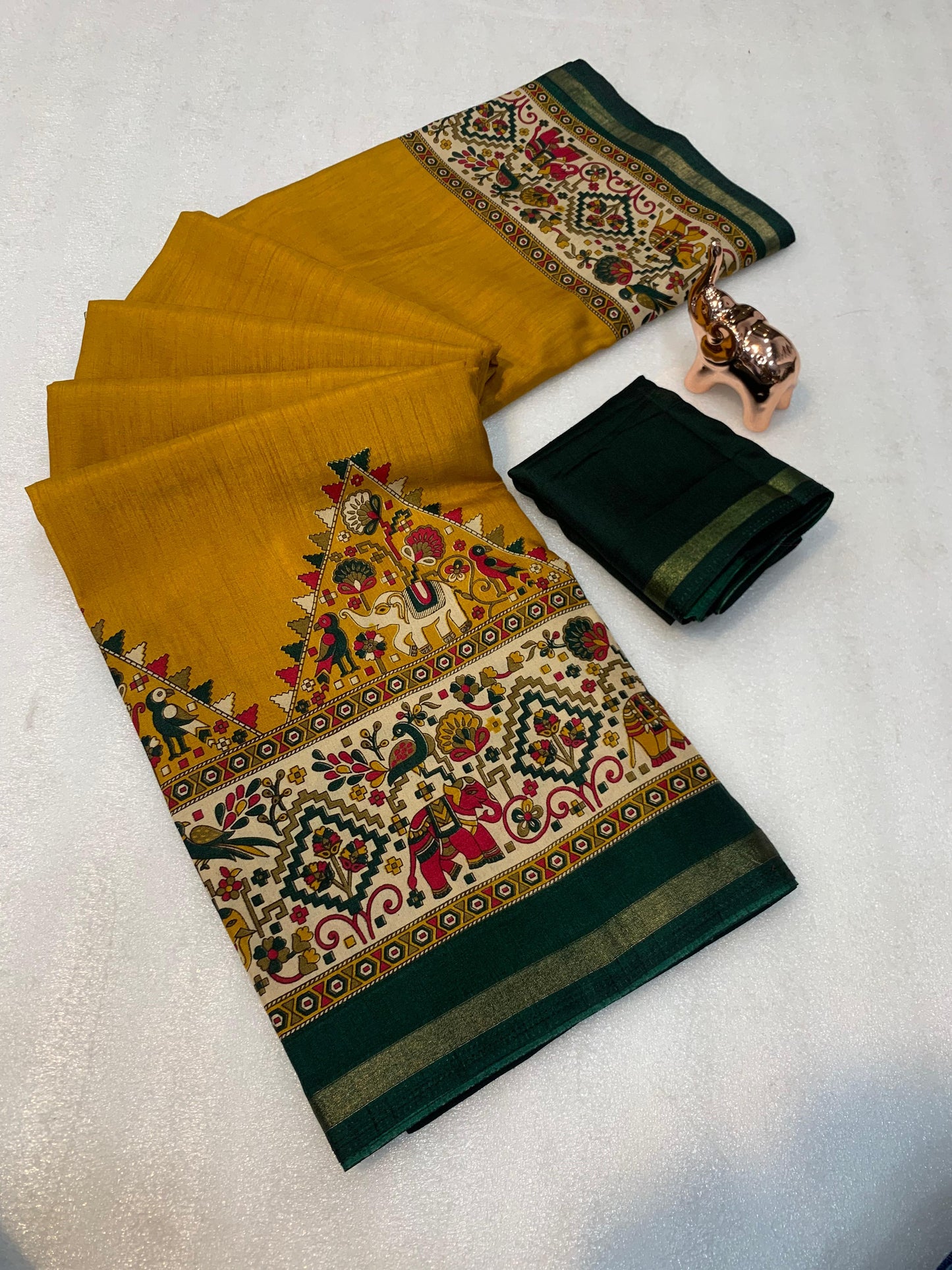 Kayatri New Pure Soft Tusser Kasmiri Printed Saree