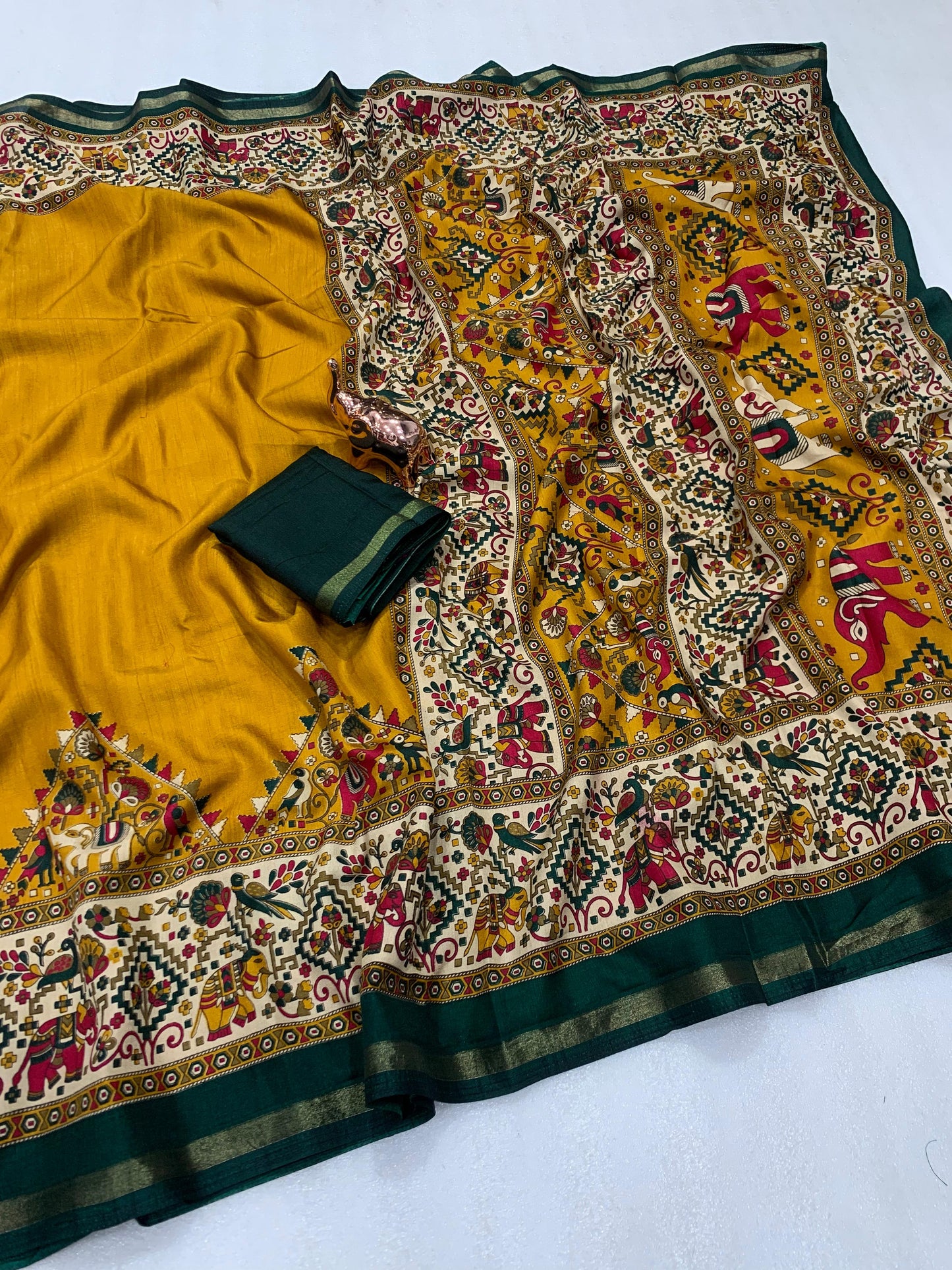 Kayatri New Pure Soft Tusser Kasmiri Printed Saree