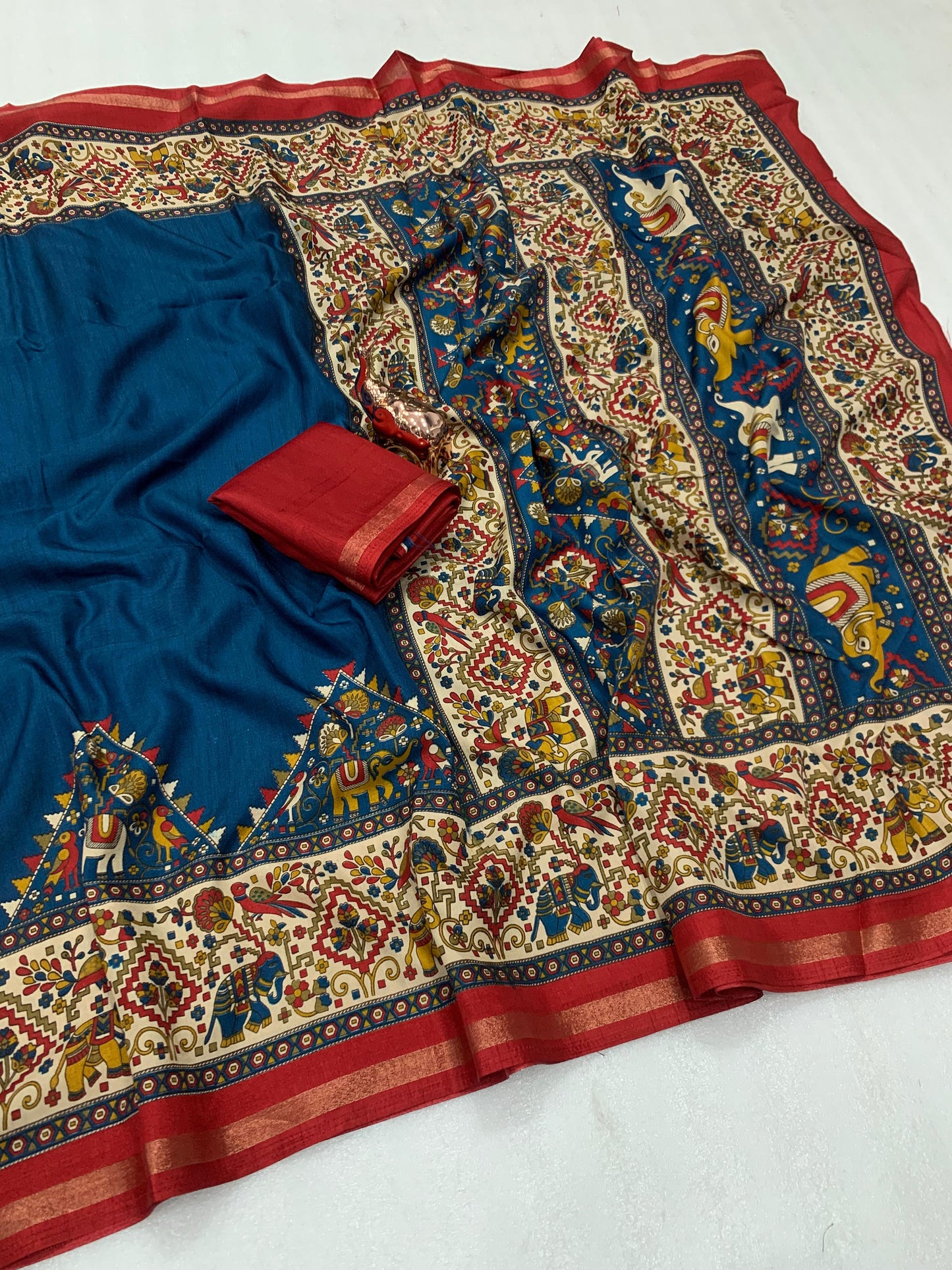 Kayatri New Pure Soft Tusser Kasmiri Printed Saree