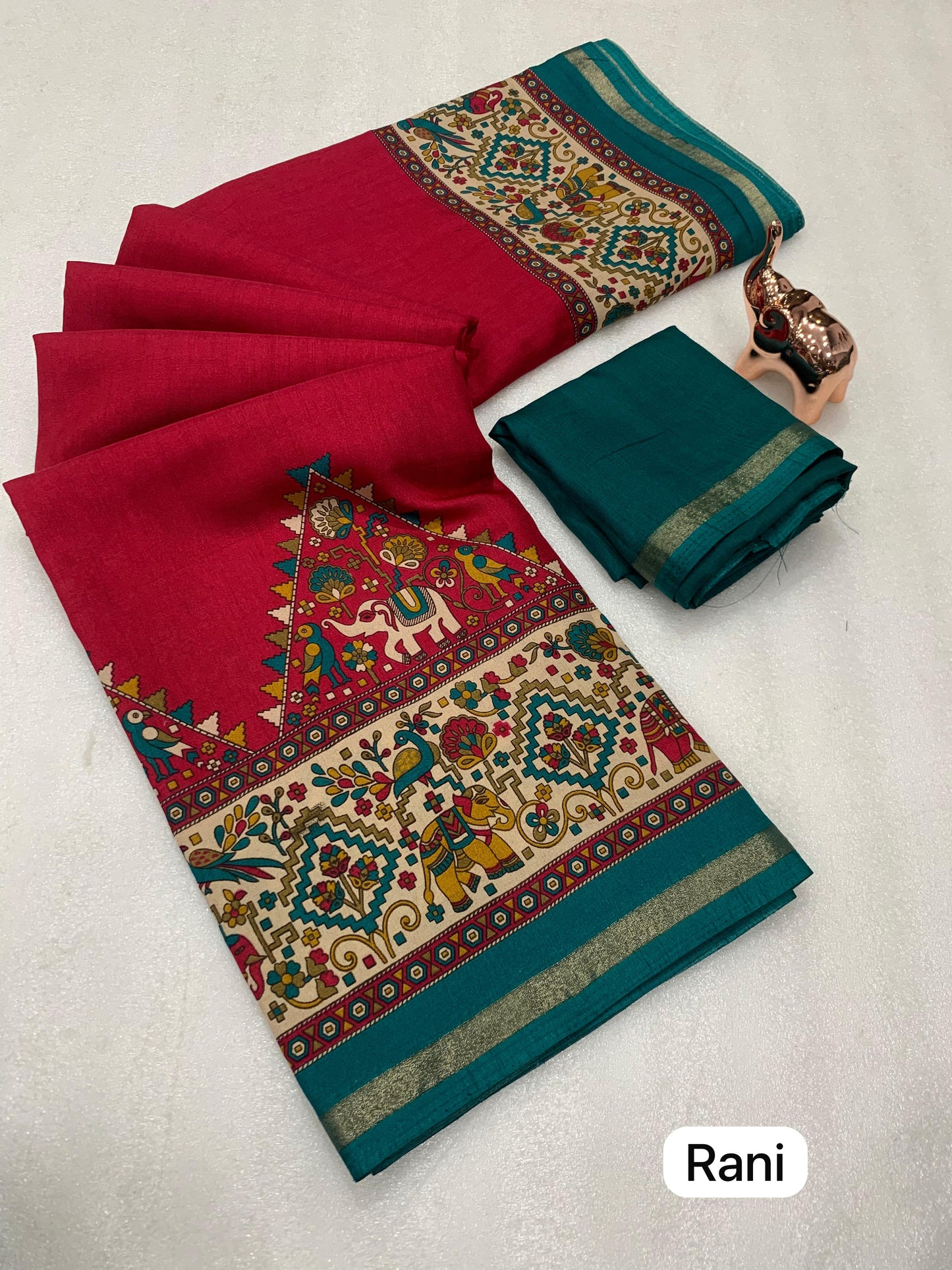 Kayatri New Pure Soft Tusser Kasmiri Printed Saree