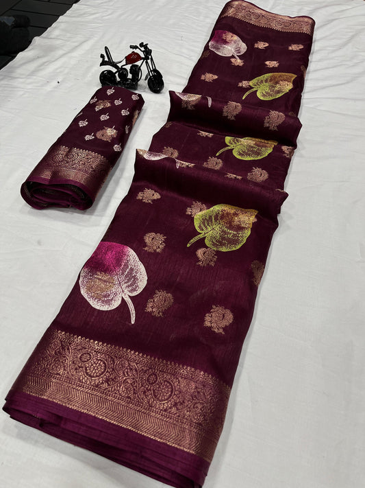 Kayatri New Pure Dola Silk With Jackard Printed Saree