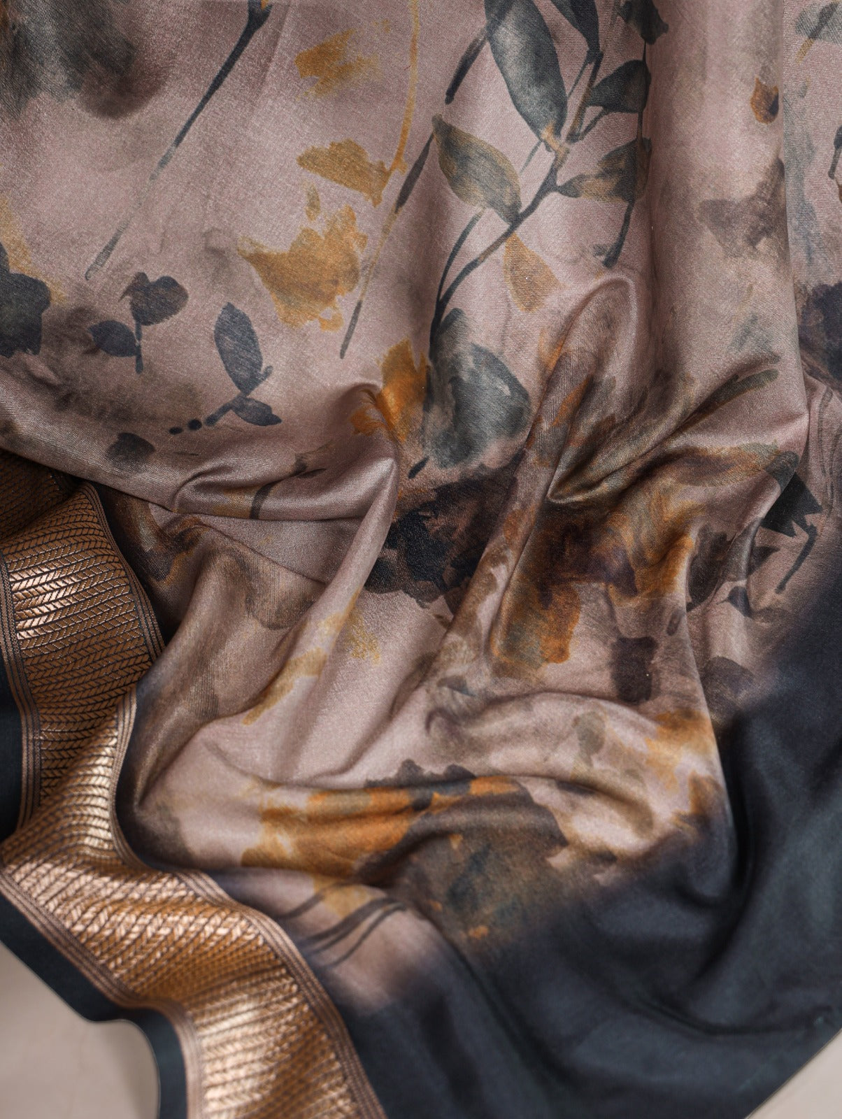 Kayatri New Tussar Silk With Viscose Border Printed Saree