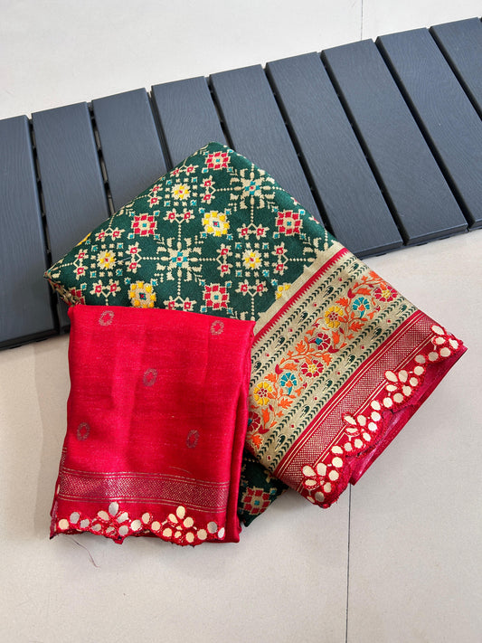Kayatri New Soft Meshed Silk Patola Print Saree