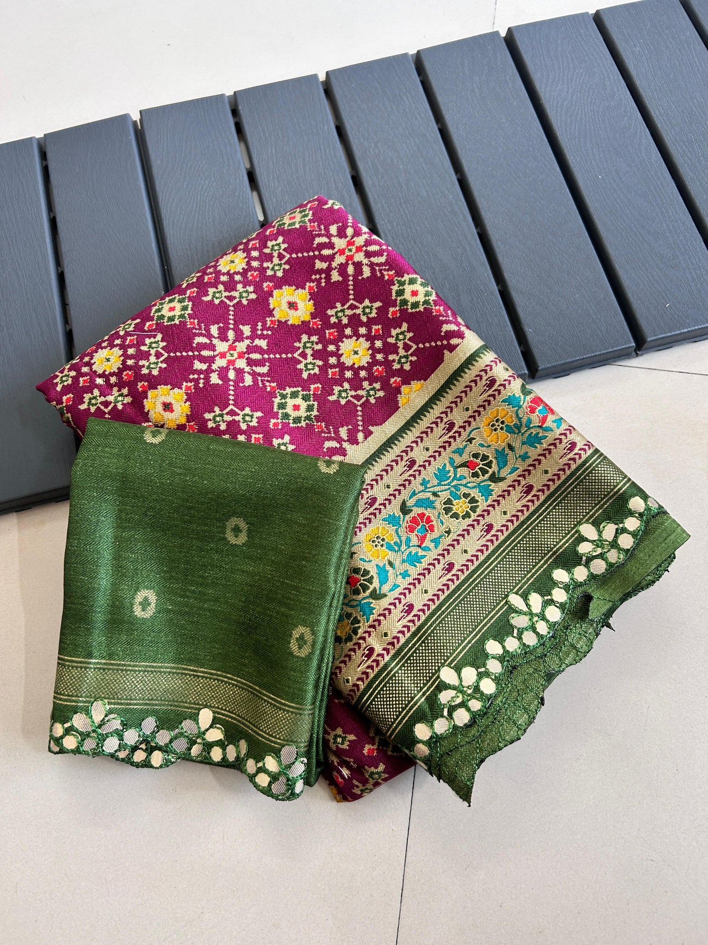Kayatri New Soft Meshed Silk Patola Print Saree