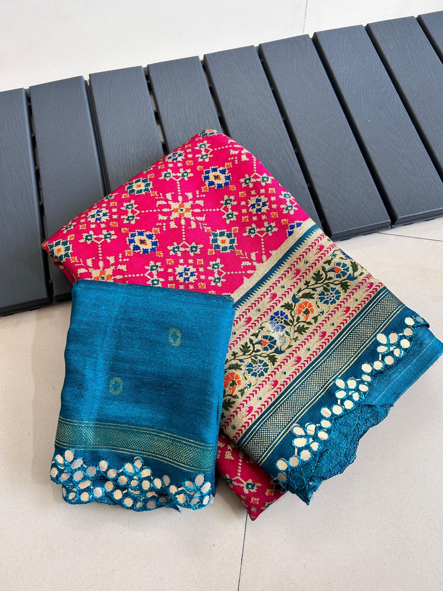 Kayatri New Soft Meshed Silk Patola Print Saree