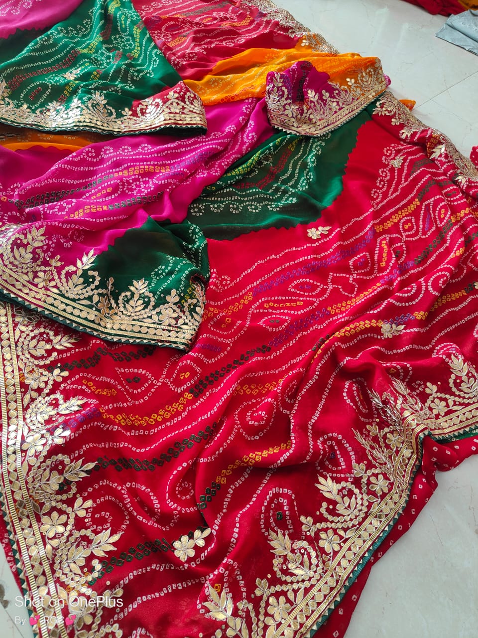 Kayatri New Georgette Chinon Gotapatti Handwork Saree