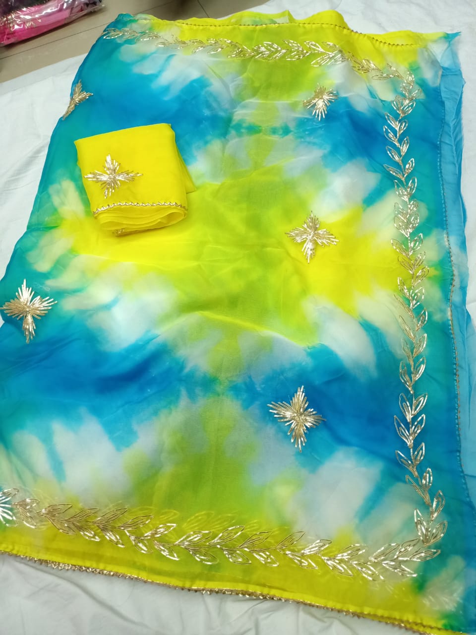 Kayatri New Pure Organza Fancy Sibori Colour  Saree