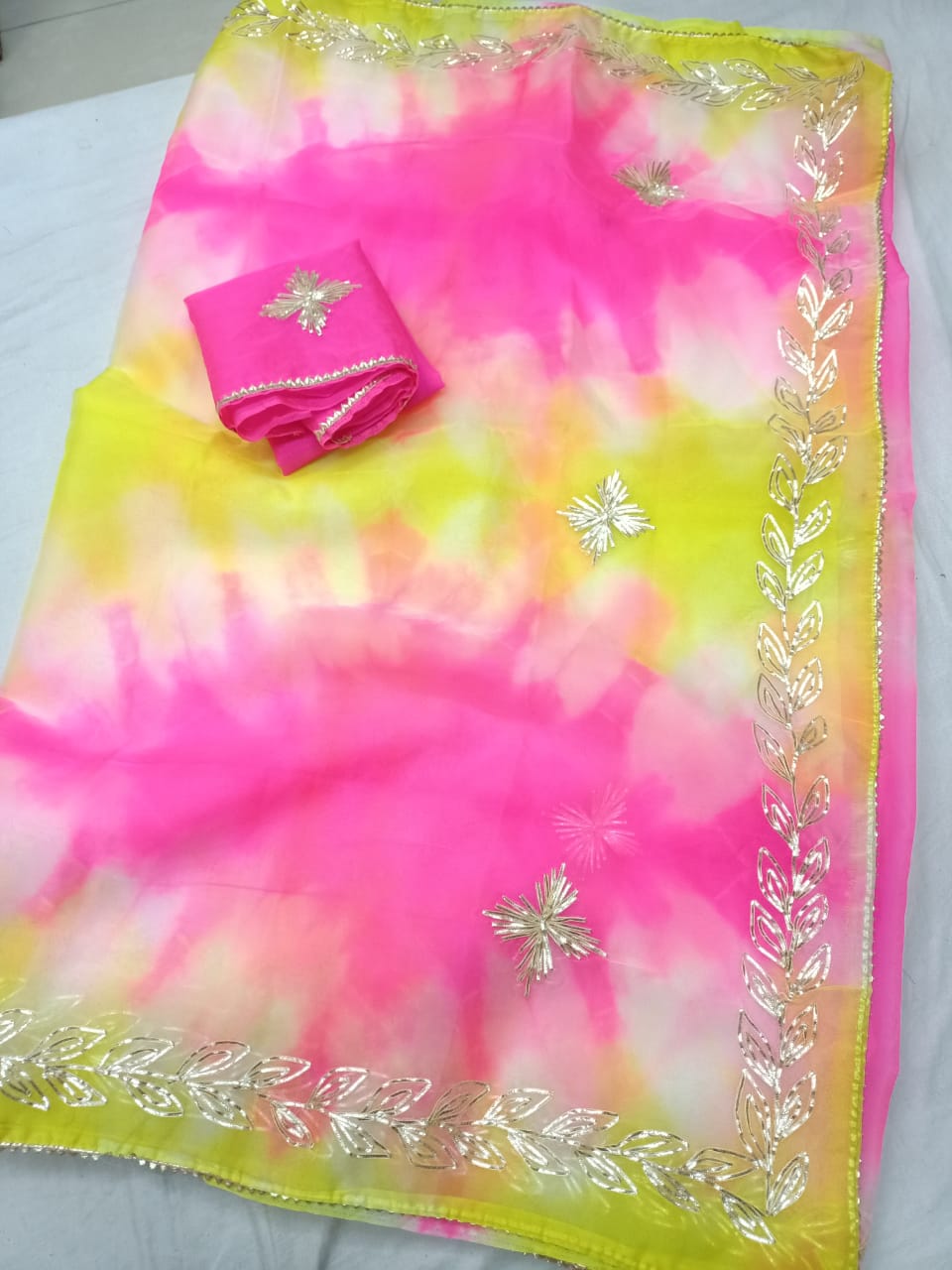 Kayatri New Pure Organza Fancy Sibori Colour  Saree