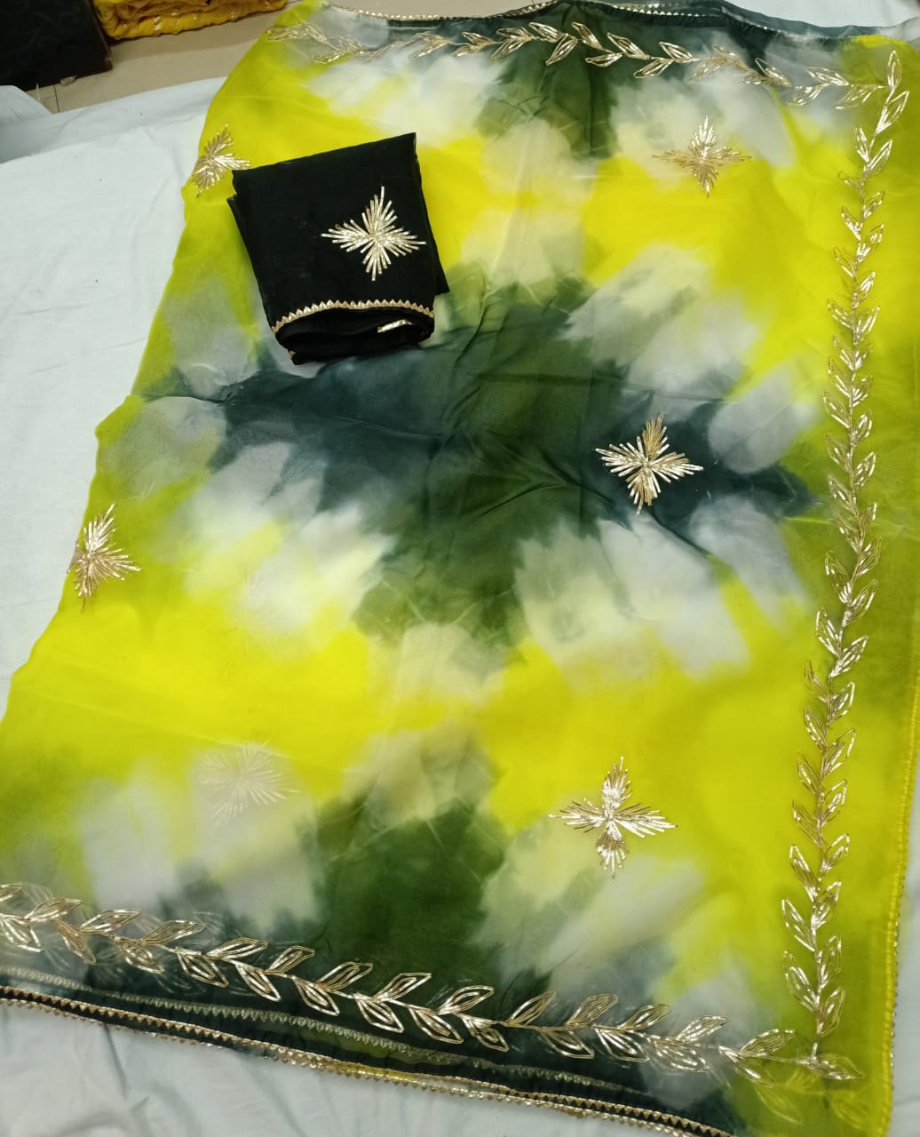Kayatri New Pure Organza Fancy Sibori Colour  Saree