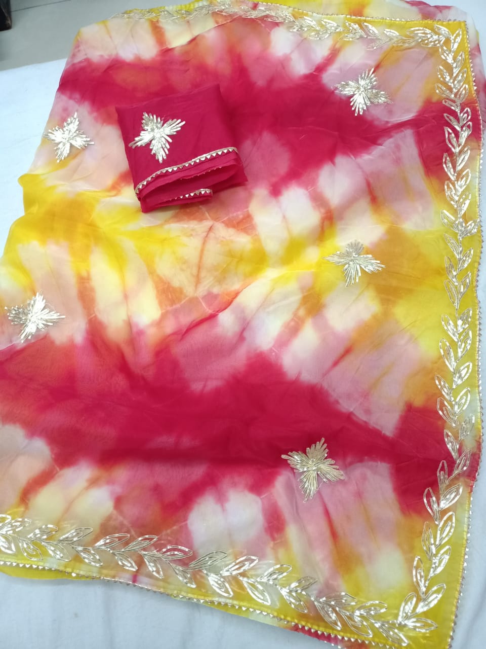 Kayatri New Pure Organza Fancy Sibori Colour  Saree