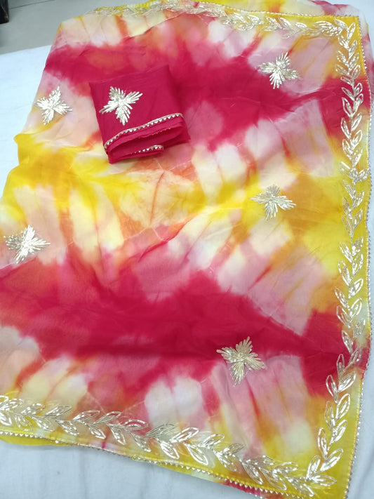 Kayatri New Pure Organza Fancy Sibori Colour  Saree