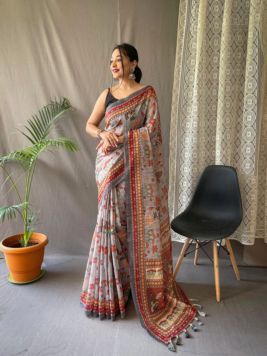 Kayatri New Pure Malai Cotton Digital Print Saree