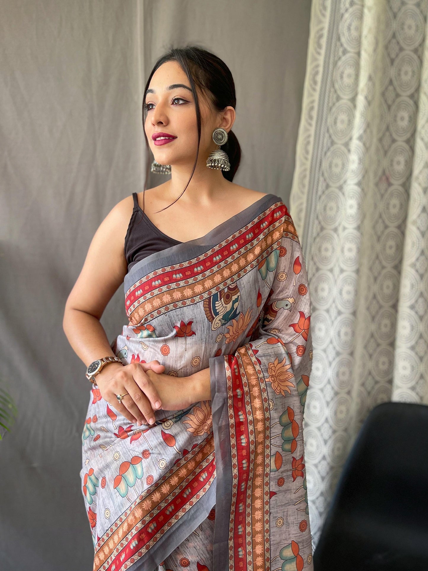 Kayatri New Pure Malai Cotton Digital Print Saree