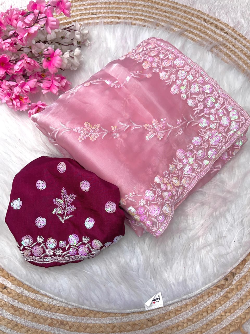 Kayatri New Pure Zimmy Choo Satin Bollywood Style Saree