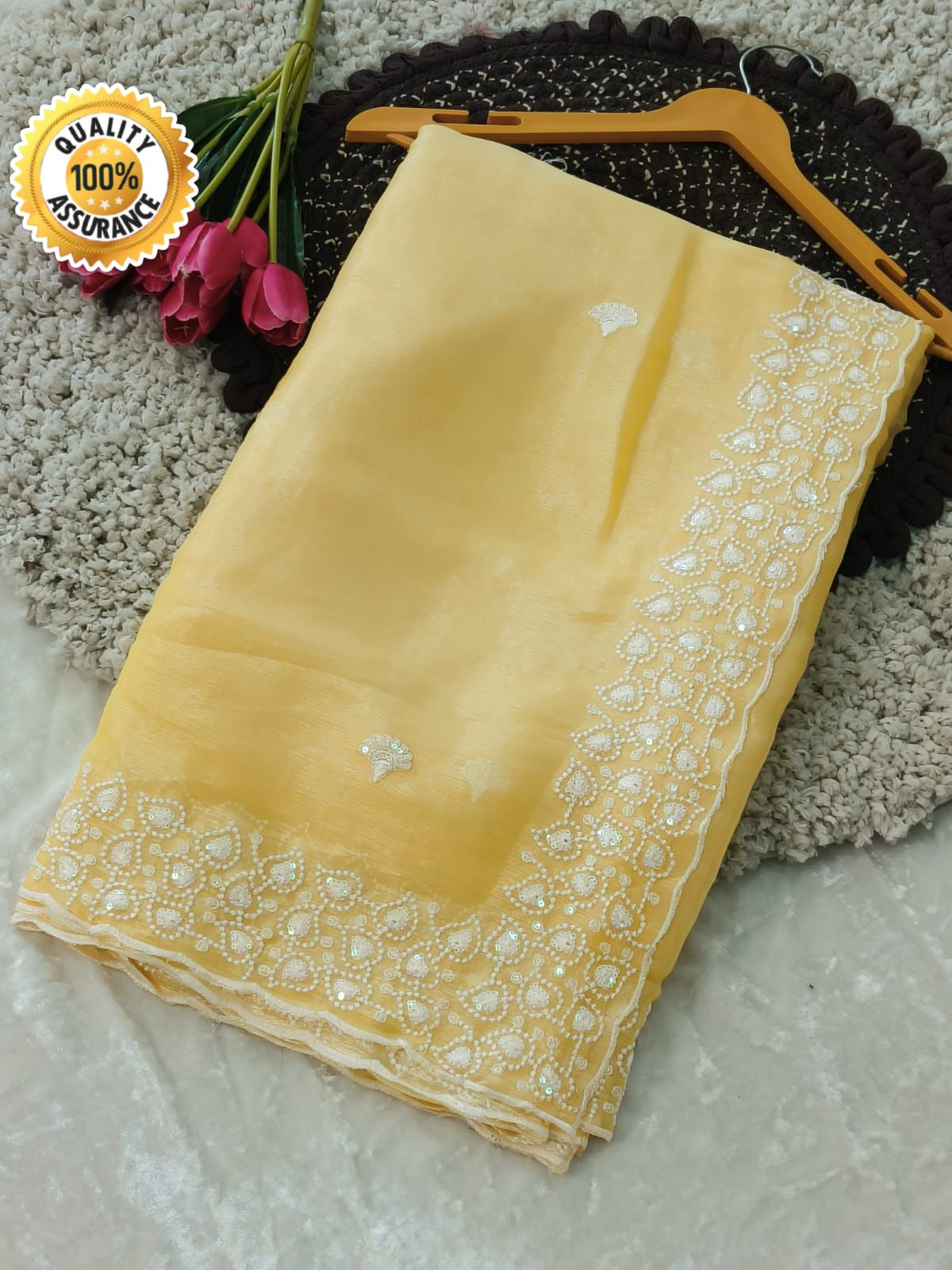 Kayatri New  Pure Soft Heavy Burberry Chiffon Silk Saree