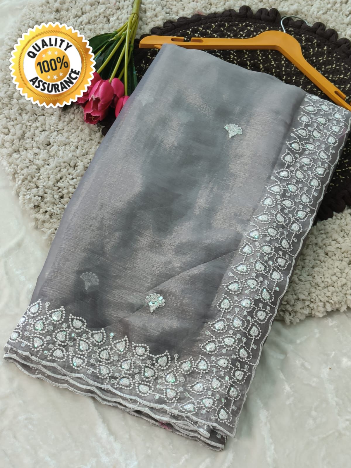 Kayatri New  Pure Soft Heavy Burberry Chiffon Silk Saree