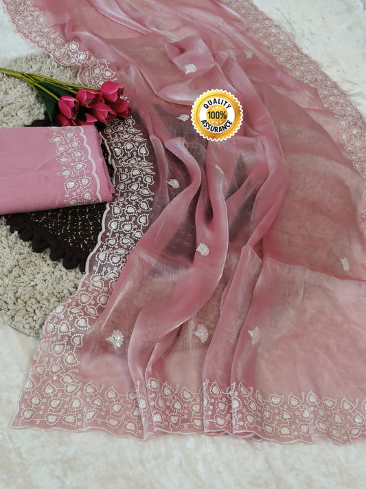 Kayatri New  Pure Soft Heavy Burberry Chiffon Silk Saree