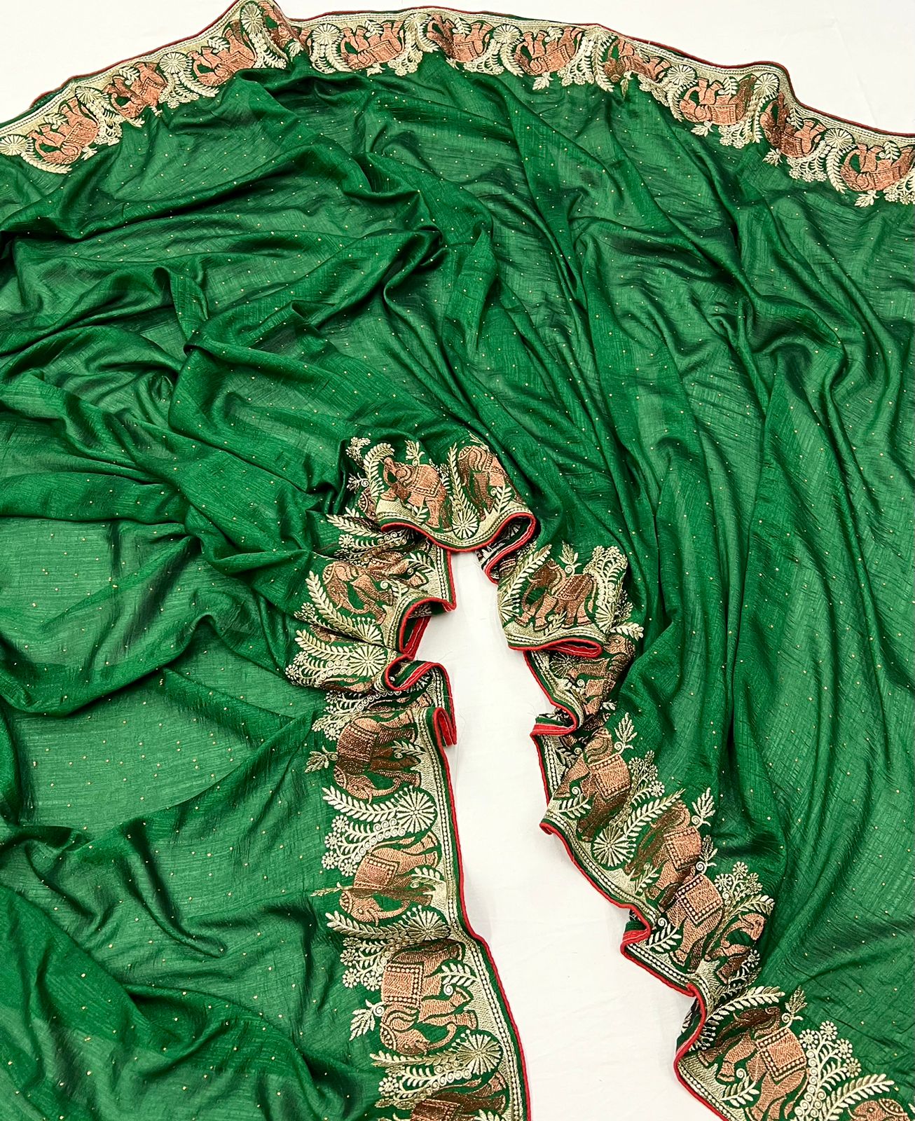 Kayatri New Vichitra Silk Zari With Stone Work Saree