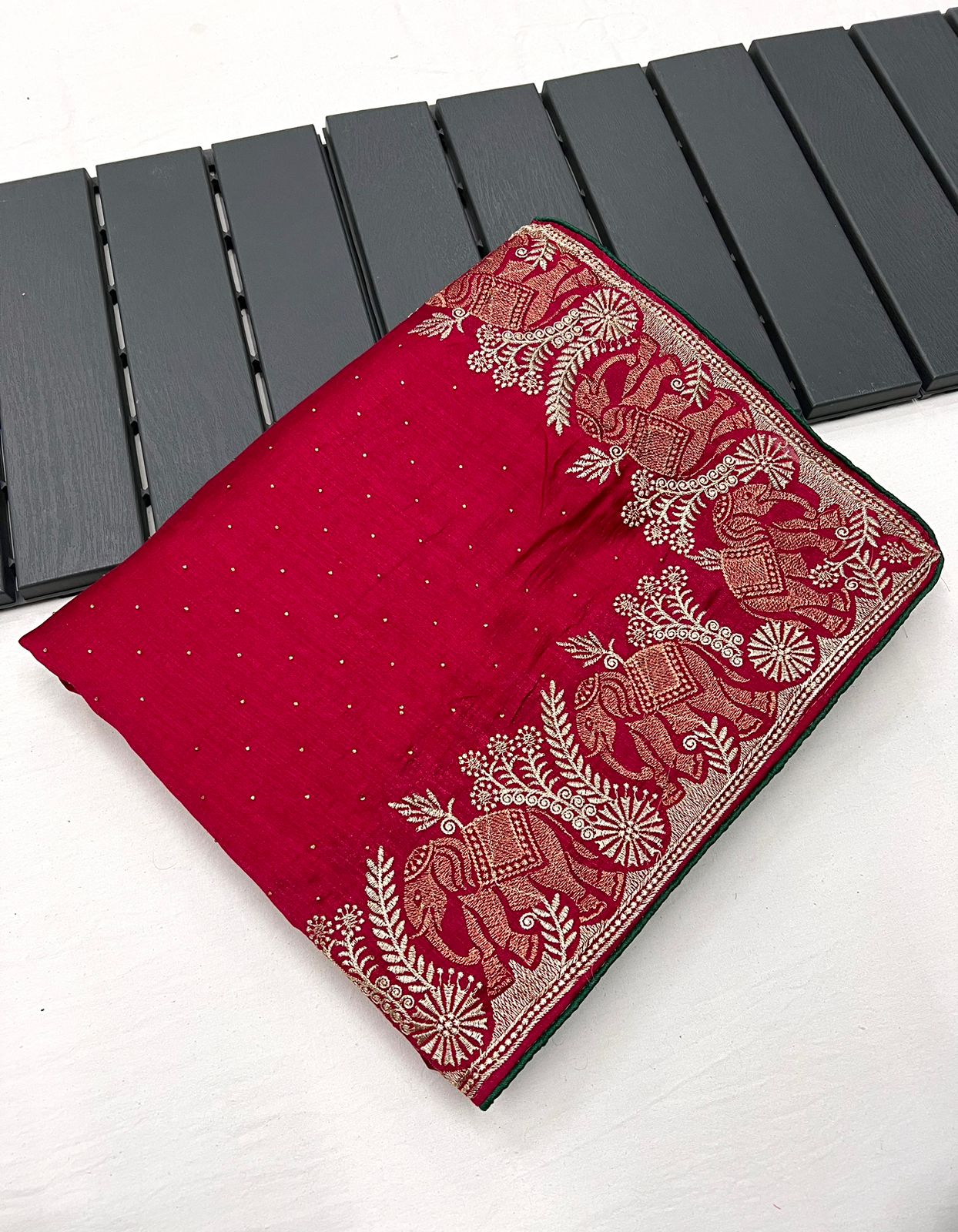 Kayatri New Vichitra Silk Zari With Stone Work Saree