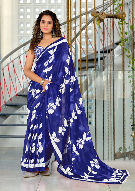 Kayatri New Mulmul Cotton Hand Block Print Saree