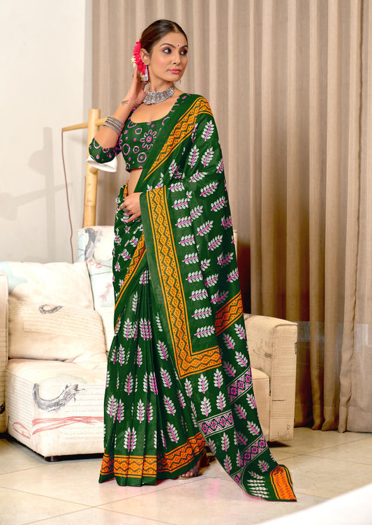Kayatri New Mulmul Cotton Hand Block Prints Saree